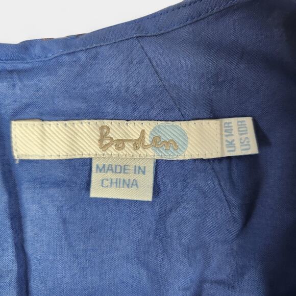 Boden Dress Womens 10R Blue Orange Green Geometric Print Sleeveless Sheath Lined - Picture 3 of 15